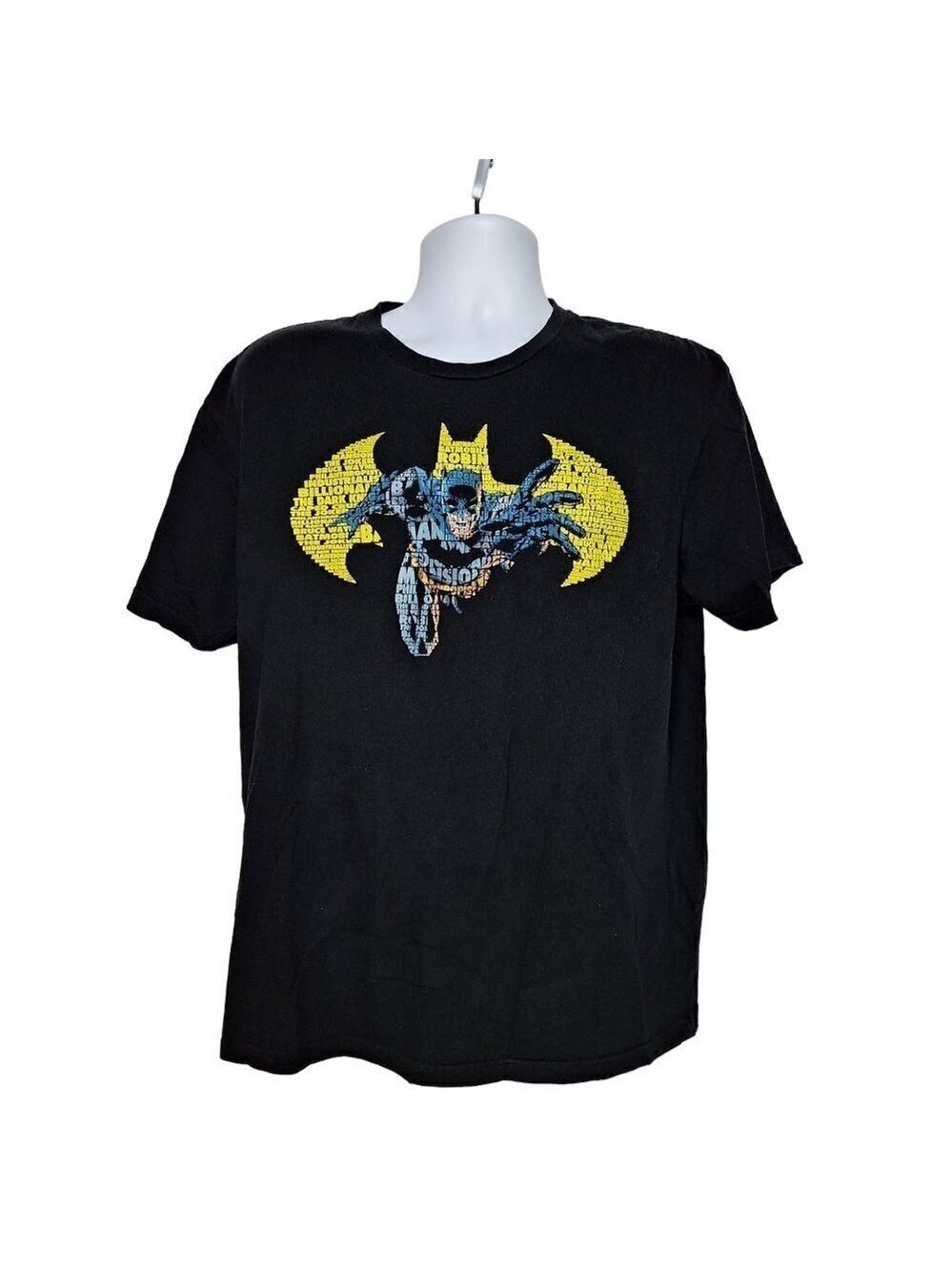 Batman Men's Black T Shirt Large Short Sleeve